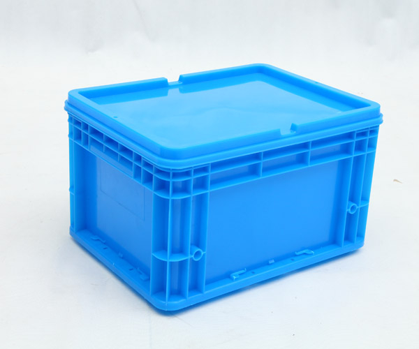 400-230冷链物流箱可配平盖蓝色物流箱PP纯新料可堆式物流箱