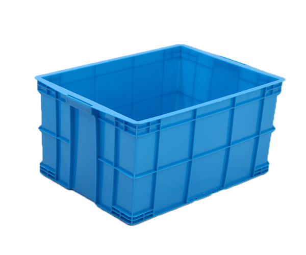 600-400蓝色塑胶箱加厚带盖大号周转箱储物塑胶框子周转箱塑胶养殖箱