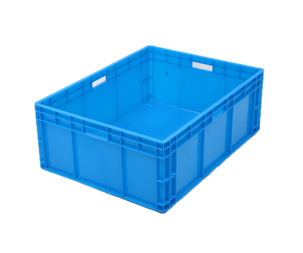 厂家直销800-280物流箱翻盖套叠塑料物流箱可堆高配盖带盖物流箱