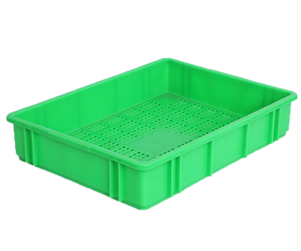 全熟料530-100面包箱食品工业塑料盒底部镂空四周密封周转筐批发