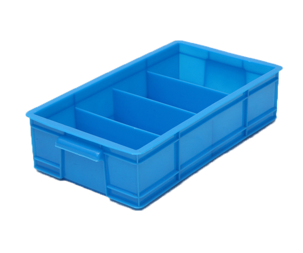 蓝色350*200*85四格塑料箱螺丝盒多格塑料零件箱电子塑料箱子分格