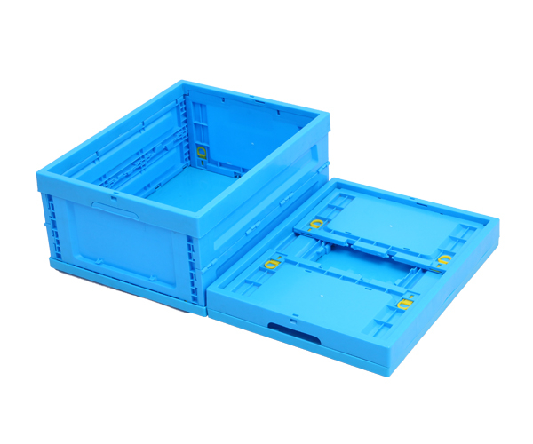 500-230折叠箱农业PP可折叠周转箱蓝色加厚塑胶折叠收纳箱大号