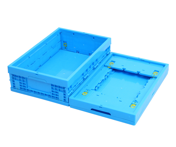 600-170折叠箱折叠收纳箱子新料塑胶折叠箱蓝色农产品深加工折叠箱加工厂家