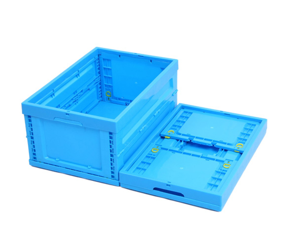 600-280折叠箱PP折叠收纳盒通用物流包装折叠箱蓝色新料塑胶收纳储物折叠箱批发