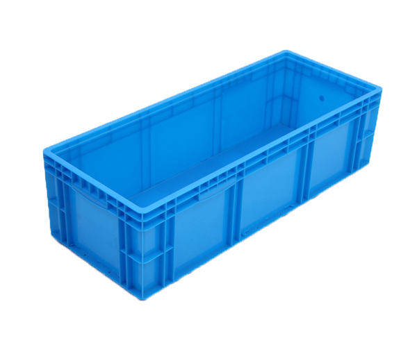 41028EU物流箱通用包装欧标箱加厚蓝色物流箱大号加盖物流周转箱