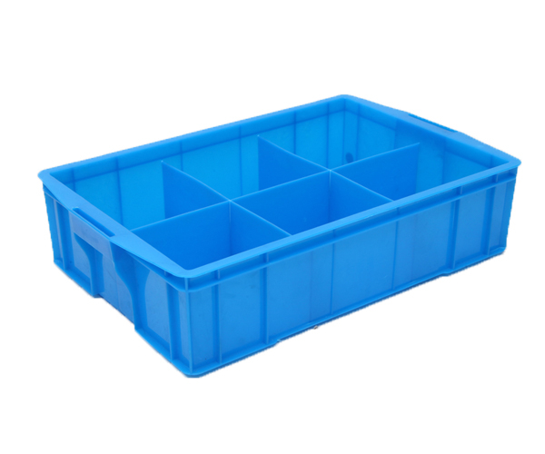 厂家直销360*250*140长六格塑料箱食品塑料箱子分格六格分隔箱
