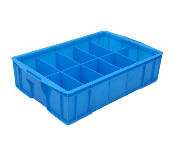 厂家直销590*385*145十格箱加厚周转箱蓝色分格工具多格收纳箱