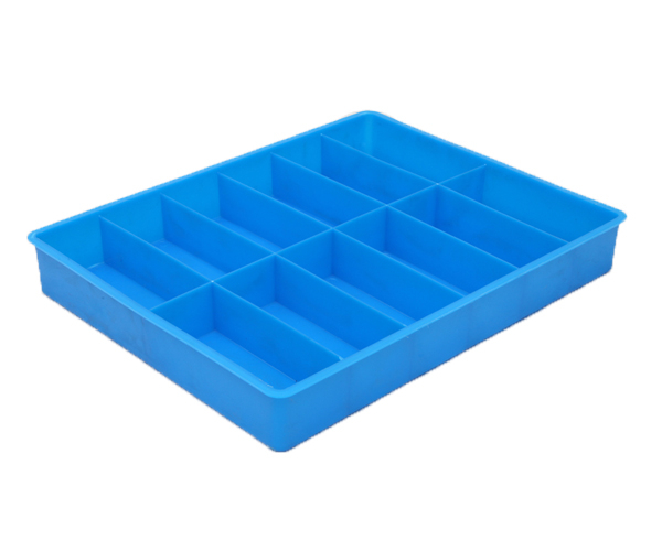 厂家直销443*348*60十二格塑料箱蓝色多格周转箱加厚塑料网格